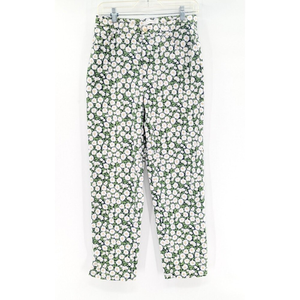 Jones New York Sport Daisy Floral High Rise Straight Ankle Pants Size 10 Petite